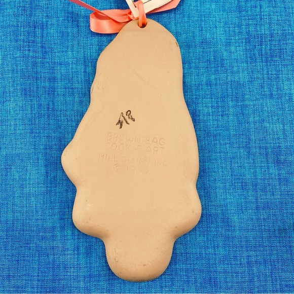 VTG Brown Bag Cookie Stamp Mold Angel 1987 Country Girl with Bunny Bonnet 1992 - Picture 5 of 9